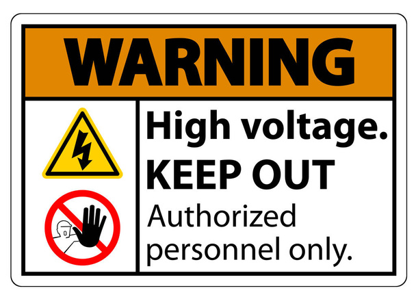 Warnung Hochspannung halten Zeichen isolieren auf weißem Hintergrund, Vektorabbildung eps.10  - Vektor, Bild