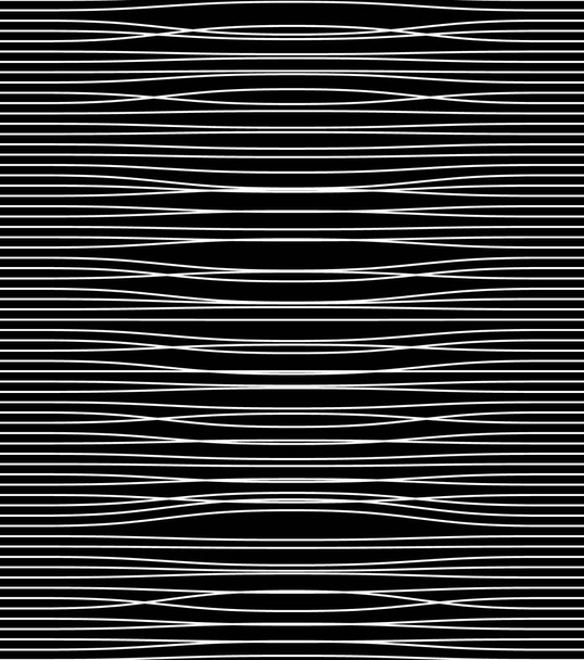 Abstrato branco torcido linhas estreitas sobre fundo preto, monocromático. Imprimir. Listras horizontais de luz
 - Foto, Imagem