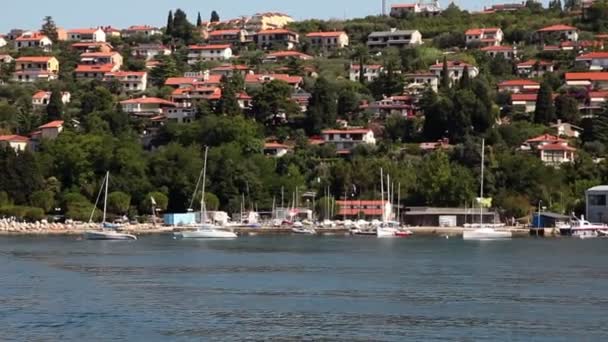 Shot of the shore neare Piran taken from the moving boat. - Footage, Video