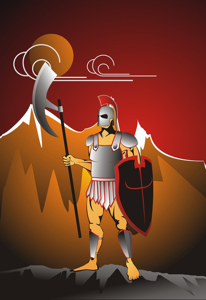 jeden żołnierz starożytnych - Wektor, obraz