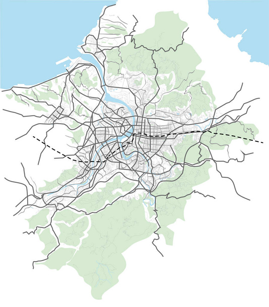 Taipei, Taiwan streets, roads, avenues, transportation vector map - Vector, Image