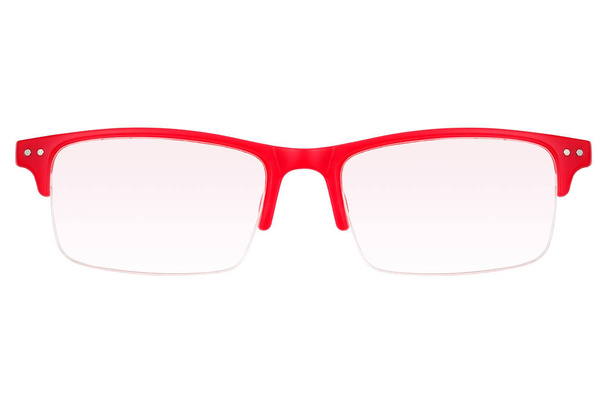 Szemüveg elszigetelt fehér háttér alkalmazása egy portré. Tervezési elem vágási útvonallal - Fotó, kép