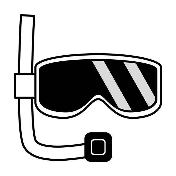 маска для подводного плавания на белом фоне - Вектор,изображение
