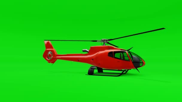 Helicóptero rojo aislado sobre fondo verde. ilustración 3d
. - Imágenes, Vídeo
