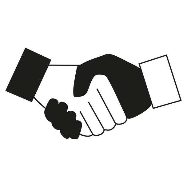 De figuur is een tweehandig pictogram, handshake. Bedrijfswereld, vergadering, contract, Business. - Vector, afbeelding