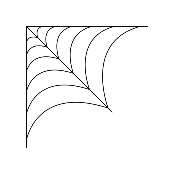 Un cuarto de telaraña aislada sobre fondo blanco. Elemento telaraña Halloween. Estilo de línea Cobweb. Ilustración vectorial para cualquier diseño
. - Vector, Imagen