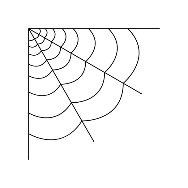 Viertel Spinnennetz isoliert auf weißem Hintergrund. Halloween-Spinnennetz-Element. Spinnwebenstil. Vektorillustration für jedes Design. - Vektor, Bild