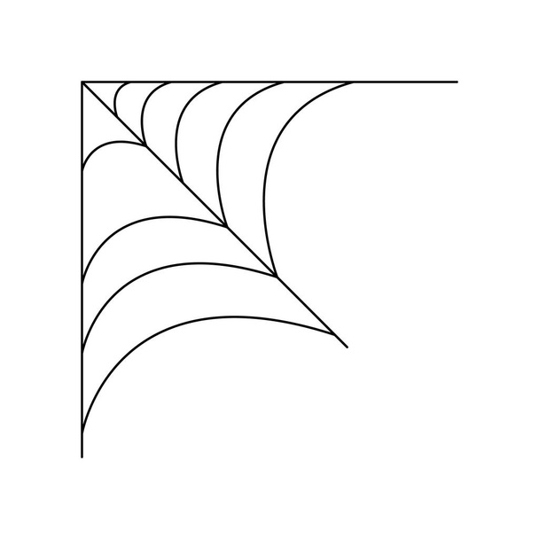 Ćwierć pajęczyna odizolowana na białym tle. Halloween Spiderweb element. Styl linii cobweb. Ilustracja wektorowa dla każdego projektu. - Wektor, obraz
