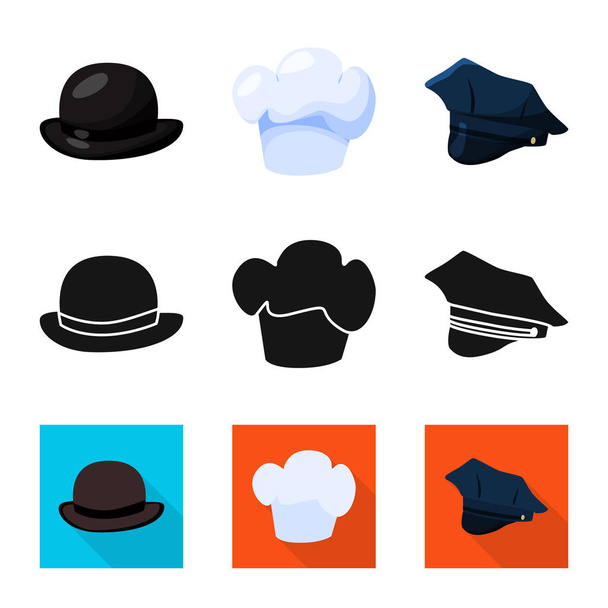Isolated object of clothing and cap logo. Collection of clothing and beret vector icon for stock. - Vektori, kuva