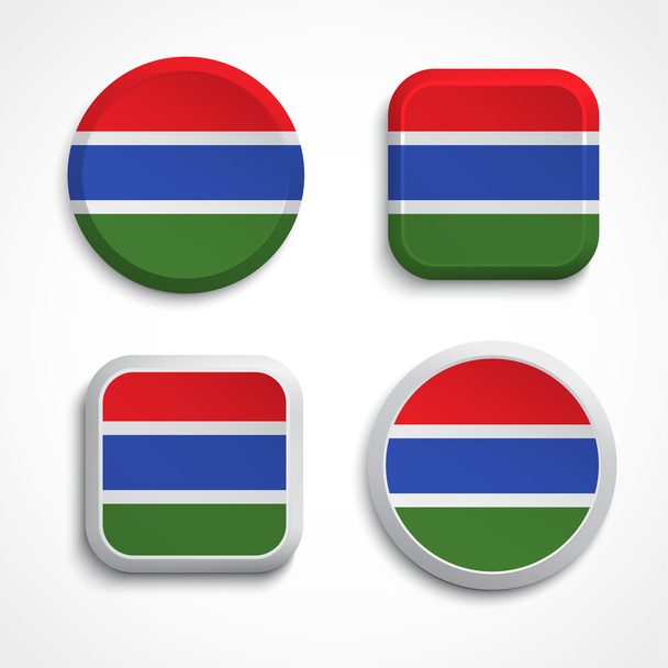 Gambia flag buttons - Wektor, obraz