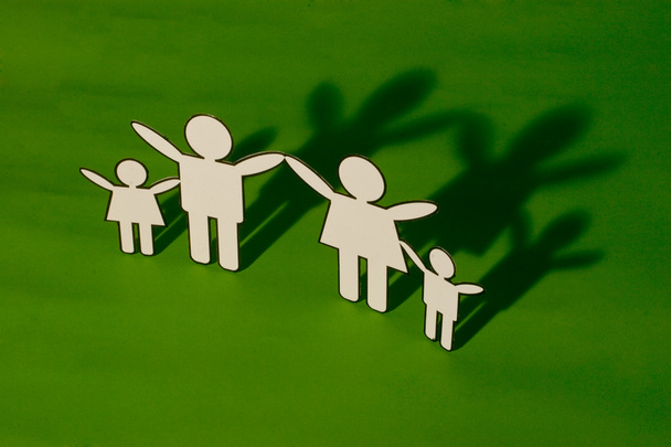 Paper cutout family happy together - Photo, Image