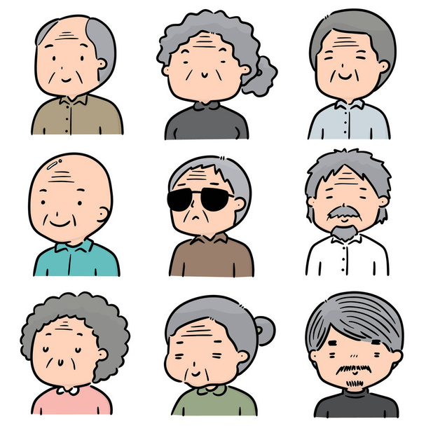 ensemble vectoriel de personnes âgées - Vecteur, image