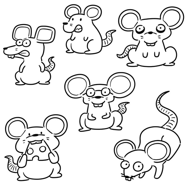 vektorijoukko hiirtä
 - Vektori, kuva