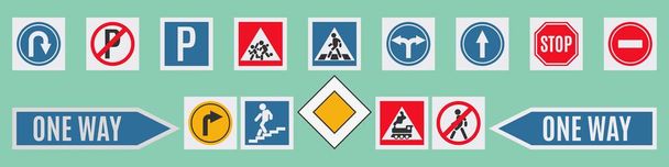 道路標識フラットスタイル選択大きな明るい - ベクター画像
