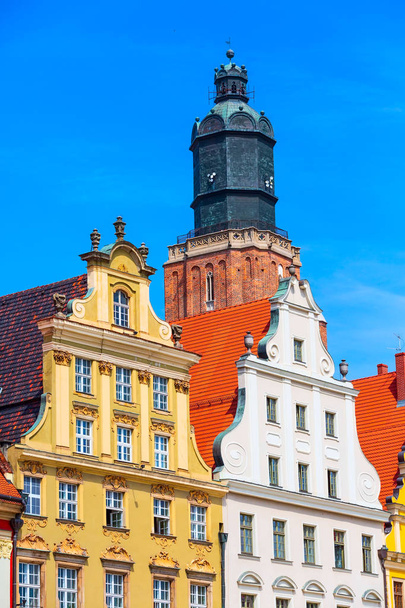 Wroclaw, Polónia casas coloridas
 - Foto, Imagem