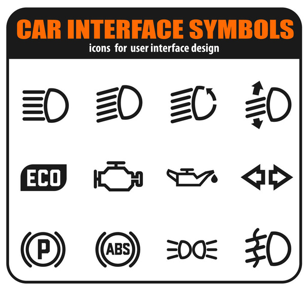 samochód interfejs symboli - Wektor, obraz