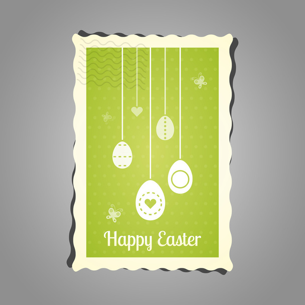Postage stamp Easter green - Vector, Image