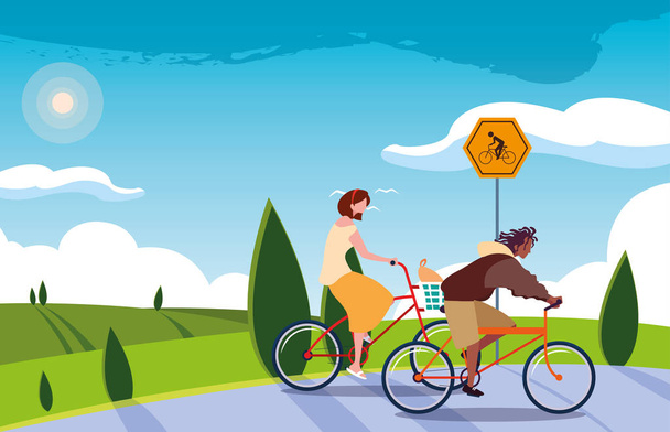 bisiklet aktivite görüntü sürme insanlar - Vektör, Görsel