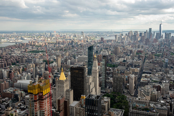 New York, USA - June 6, 2019:  New York City. Wonderful panoramic aerial view of Manhattan Midtown Skyscrapers - Image - 写真・画像