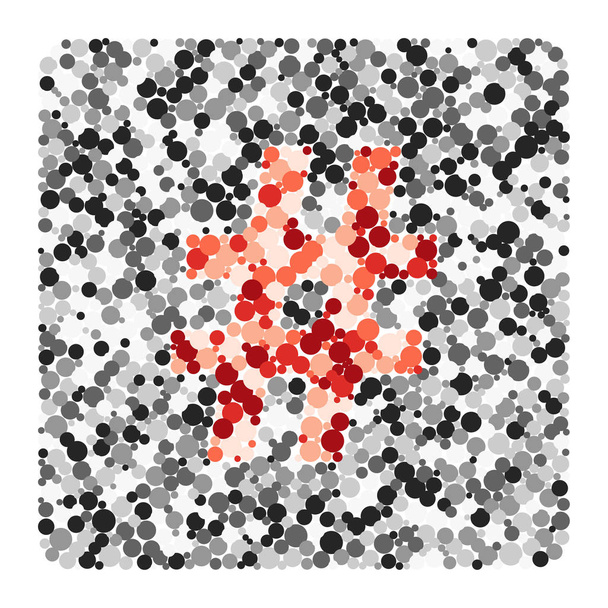 Hash scharf singen Farbe verteilten Kreisen Punkte Illustration - Vektor, Bild