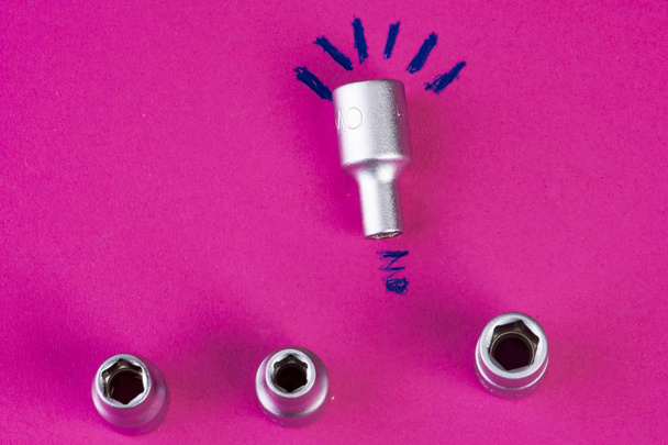 nut socket idea on pink - Foto, immagini