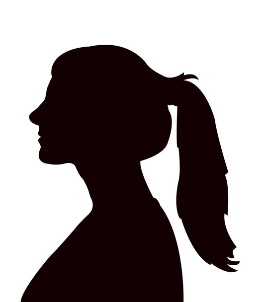 Bir kadın baş siluet vektörü - Vektör, Görsel