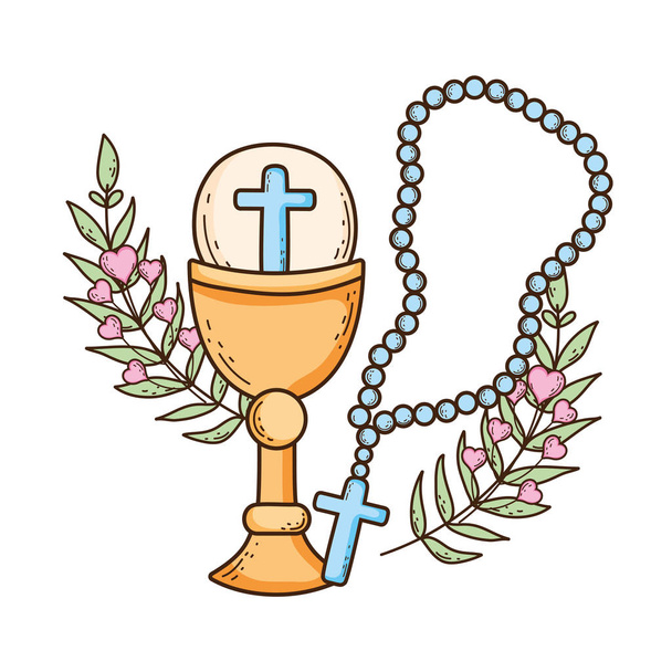 ロザリオと神聖な聖杯 - ベクター画像