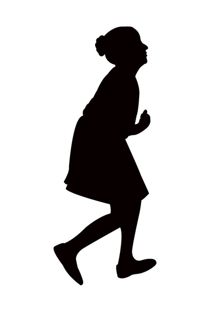 egy lány gyalogos test sziluettje vektor - Vektor, kép