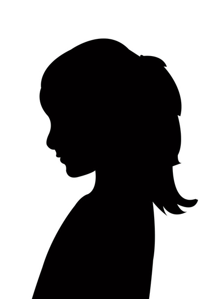 una niña cabeza silueta vector - Vector, Imagen