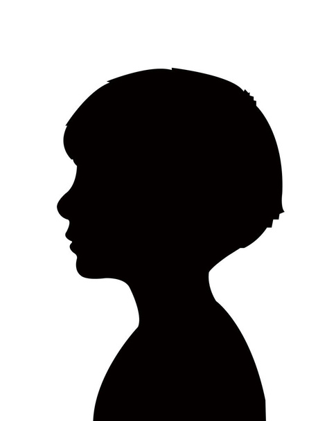 男の子の頭のシルエットベクトル - ベクター画像