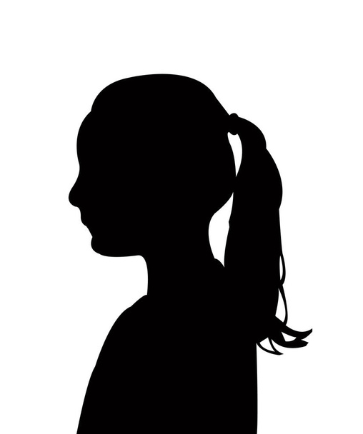 вектор силуэта головы девушки - Вектор,изображение