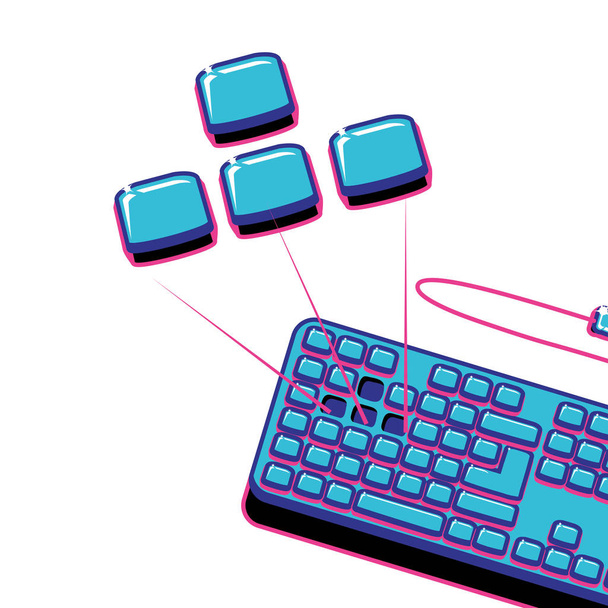 izolovaná ikona hardwaru počítačové klávesnice - Vektor, obrázek