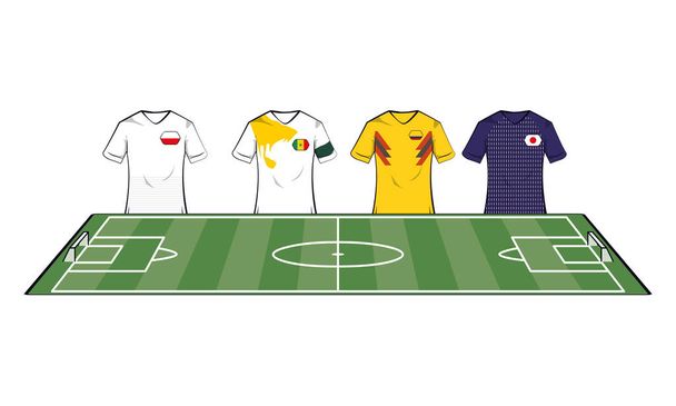 Soccer teams tshirts - Vector, Image