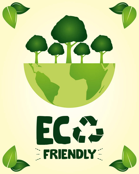 eco friendly planet design image - Vector, Image