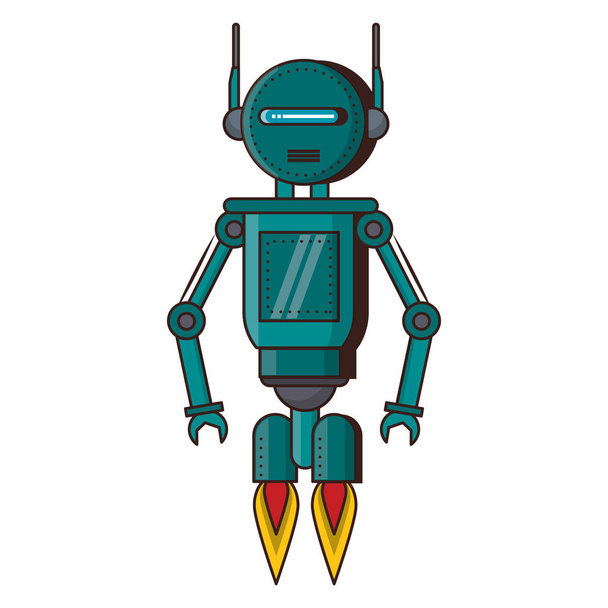 Робот смешной персонаж изолирован
 - Вектор,изображение