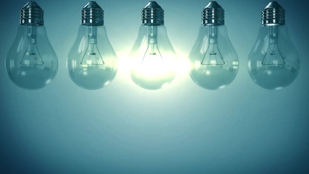 4k Glühbirne kreatives Konzept Idee auf Innovation und Lösungshintergrund - Filmmaterial, Video
