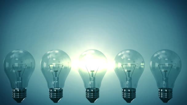 4K Light bulb on background. Creative innovation and solution concept Idea - Footage, Video