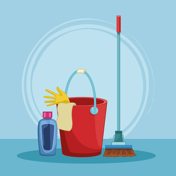 housekeeping cleaning cartoon - Vector, Image