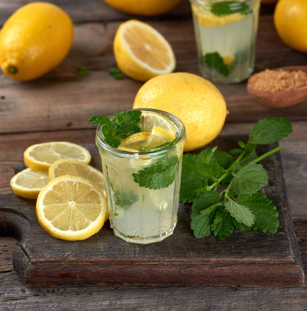 summer refreshing drink lemonade with lemons - Photo, Image