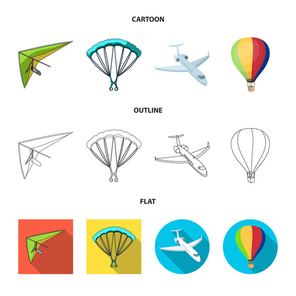 Isolated object of transport and object sign. Collection of transport and gliding vector icon for stock. - Vector, Image