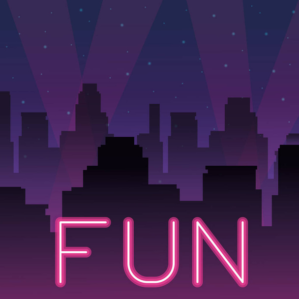 Reklama Neon Fun - Wektor, obraz
