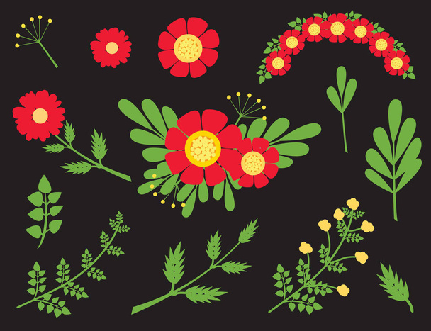 Herbs and wild flowers set_5 - Вектор, зображення