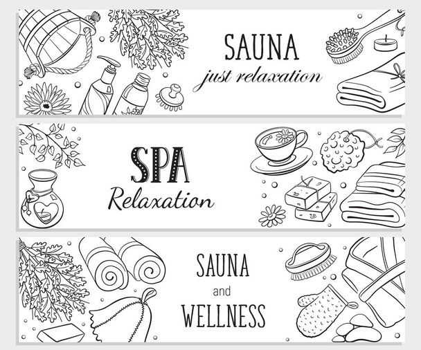 Sauna schetsen poster vector illustratie - Vector, afbeelding