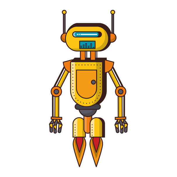Robot funny character cartoon isolated - Vector, Image