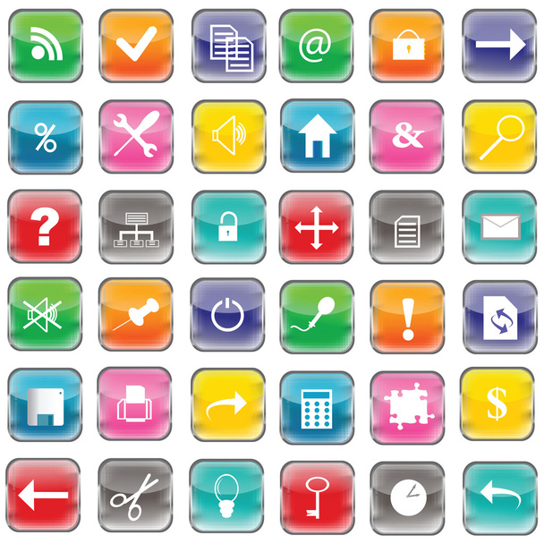 Botones web de colores con iconos
 - Foto, imagen