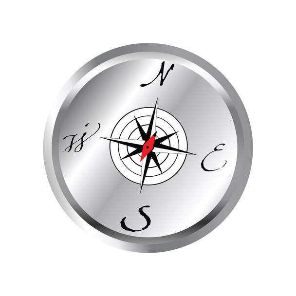silberner Kompass - Foto, Bild
