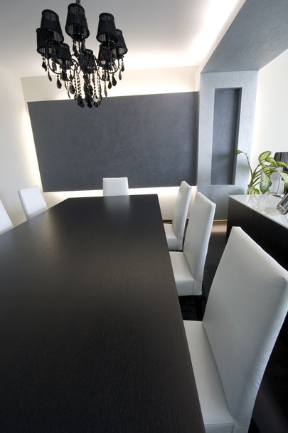 Trendy Modern Dining Room - Photo, Image