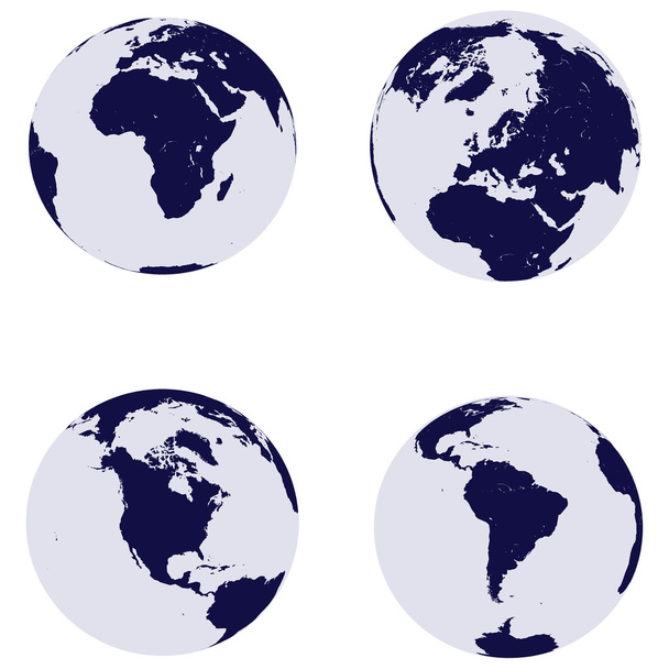 Globy ziemi z 4 kontynentów - Zdjęcie, obraz