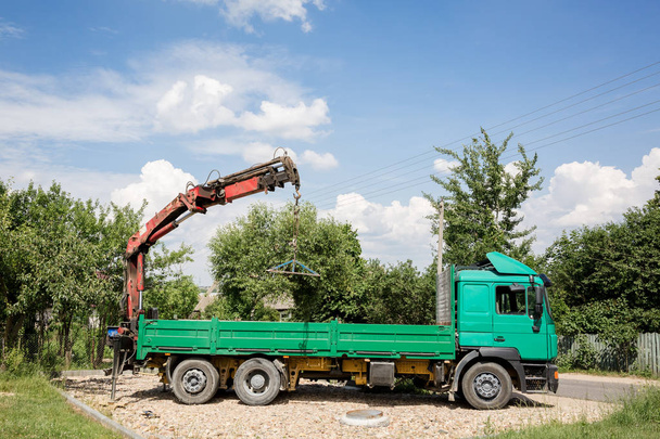 truck with mounted crane - Photo, Image