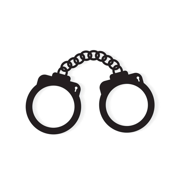 черные наручники иконно-векторная иллюстрация
 - Вектор,изображение